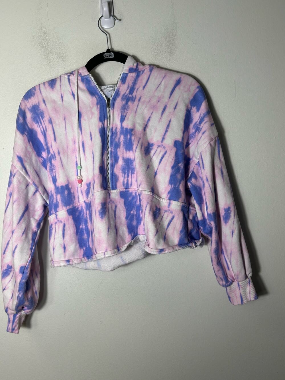 Olivia Rubin Tie Dye Crop Hoodie Sz S